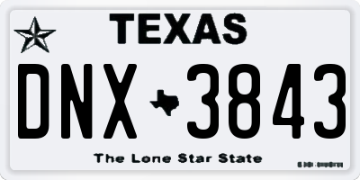 TX license plate DNX3843