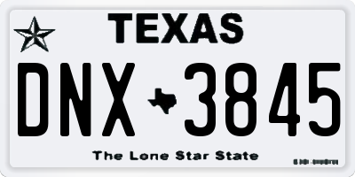 TX license plate DNX3845