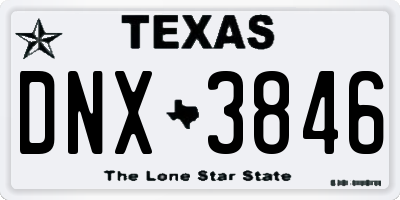 TX license plate DNX3846