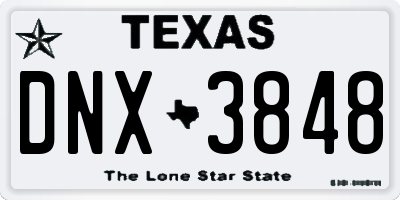 TX license plate DNX3848