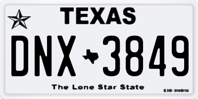 TX license plate DNX3849