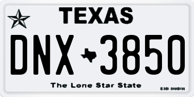 TX license plate DNX3850