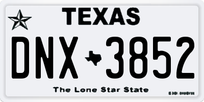 TX license plate DNX3852