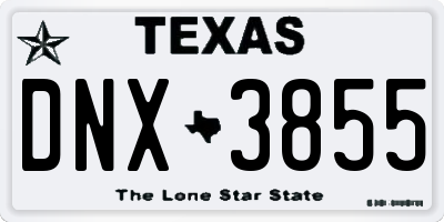 TX license plate DNX3855