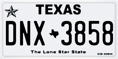 TX license plate DNX3858