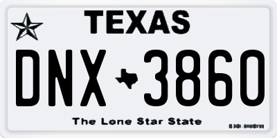 TX license plate DNX3860
