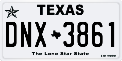 TX license plate DNX3861