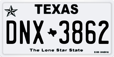 TX license plate DNX3862