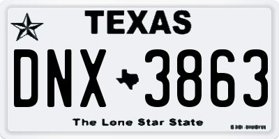 TX license plate DNX3863