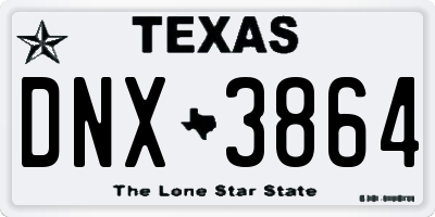 TX license plate DNX3864