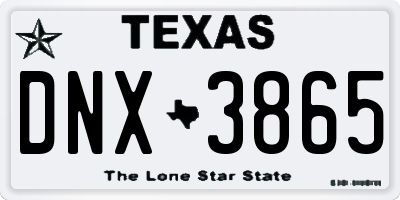 TX license plate DNX3865