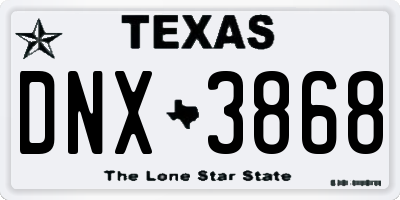 TX license plate DNX3868