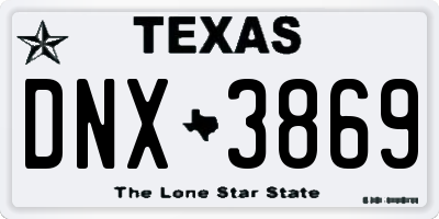 TX license plate DNX3869