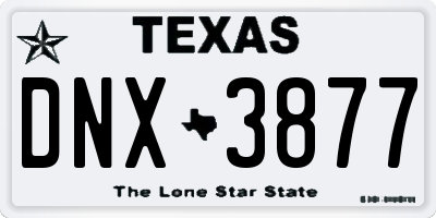 TX license plate DNX3877