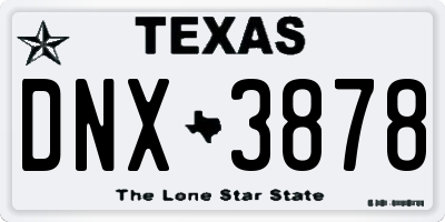TX license plate DNX3878