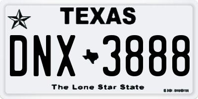 TX license plate DNX3888