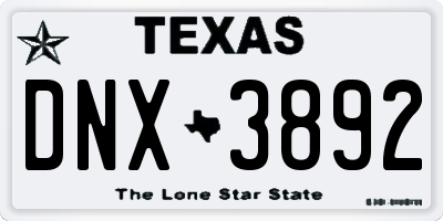 TX license plate DNX3892