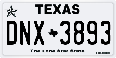 TX license plate DNX3893