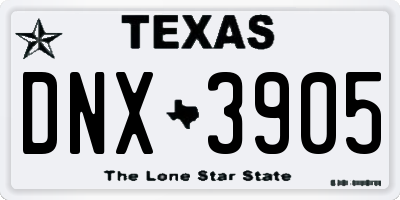 TX license plate DNX3905