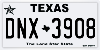 TX license plate DNX3908