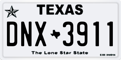 TX license plate DNX3911