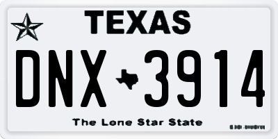 TX license plate DNX3914