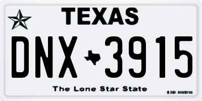 TX license plate DNX3915