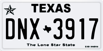 TX license plate DNX3917