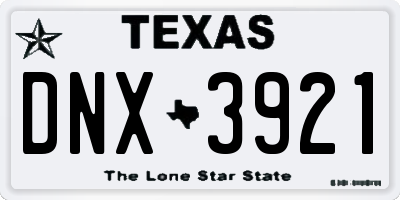 TX license plate DNX3921