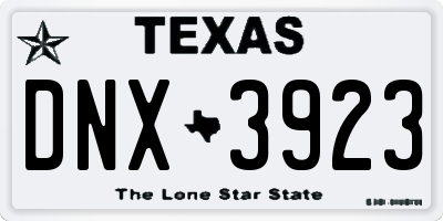 TX license plate DNX3923