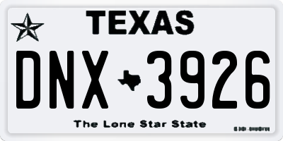 TX license plate DNX3926