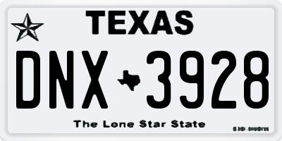 TX license plate DNX3928