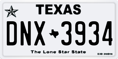 TX license plate DNX3934