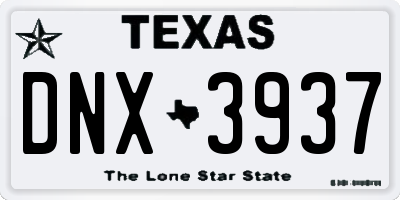 TX license plate DNX3937