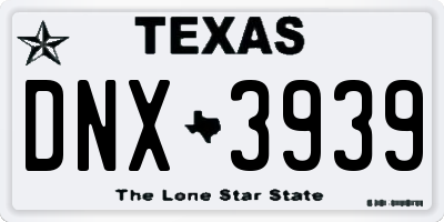 TX license plate DNX3939