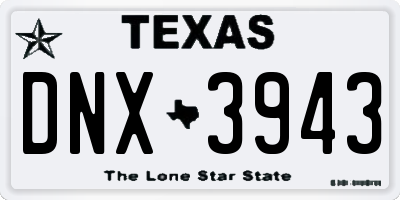 TX license plate DNX3943