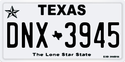 TX license plate DNX3945