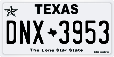 TX license plate DNX3953