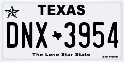 TX license plate DNX3954