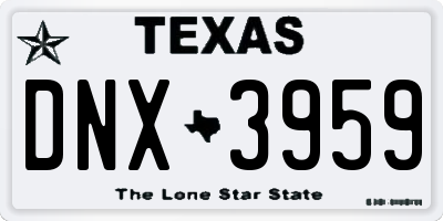 TX license plate DNX3959
