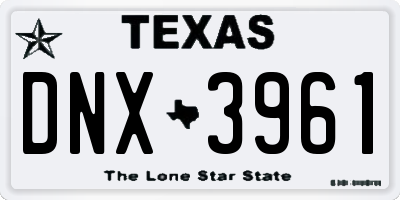 TX license plate DNX3961