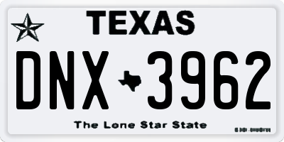 TX license plate DNX3962