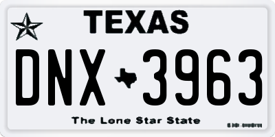 TX license plate DNX3963