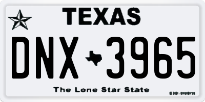 TX license plate DNX3965