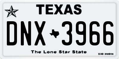 TX license plate DNX3966
