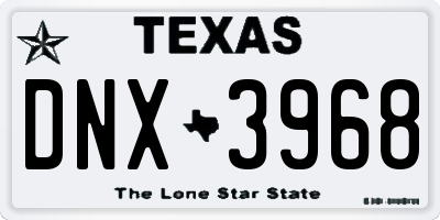 TX license plate DNX3968