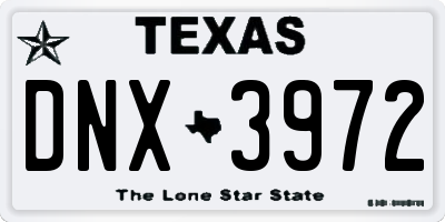 TX license plate DNX3972