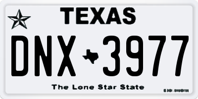 TX license plate DNX3977