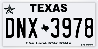 TX license plate DNX3978