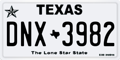 TX license plate DNX3982